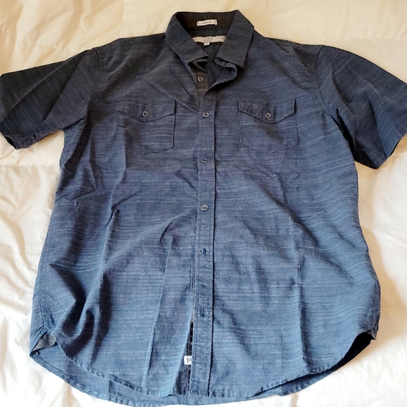 PD&C Dark Blue Casual Button Down Shirt - Picture 1 of 2